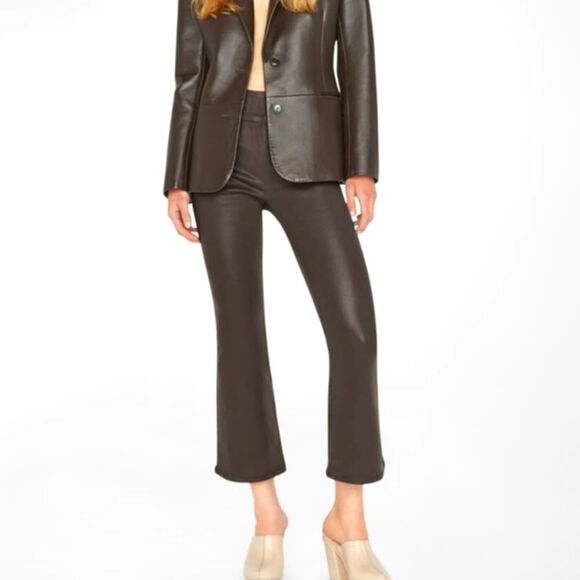 Frame JetSet Crop Mini Boot Cut Jeans in Espresso Coated finish VARIOUS SIZES - Picture 4 of 15